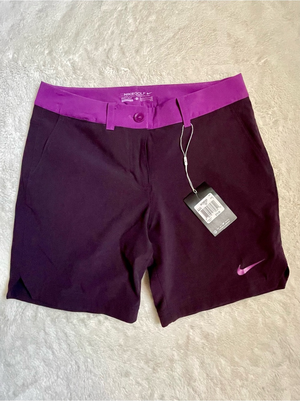Nike Women's Dark Purple Golf Shorts with Magenta Trim